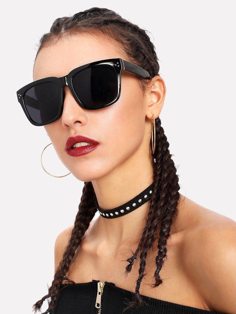 Oversized Flat Lens Sunglasses-accessories-Des Mess