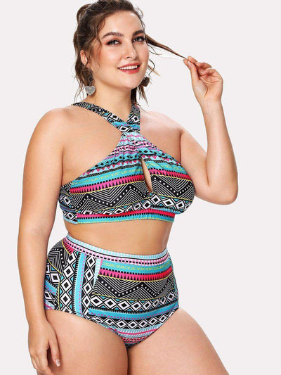 Geometric Pattern Bikini Set-swimwear-Des Mess