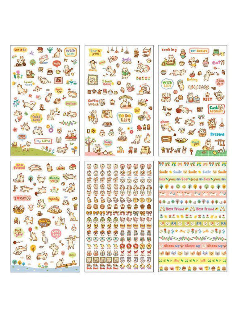 Cartoon Animal Sticker 6sheets-others-Des Mess