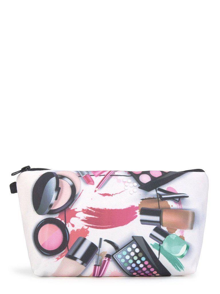 Cosmetics Print Zipper Pouch-makeup-Des Mess