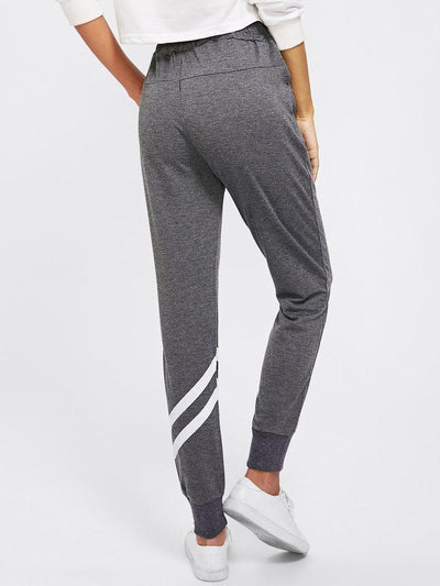 Drawstring Waist Striped Trim Sweatpants-bottom-Des Mess