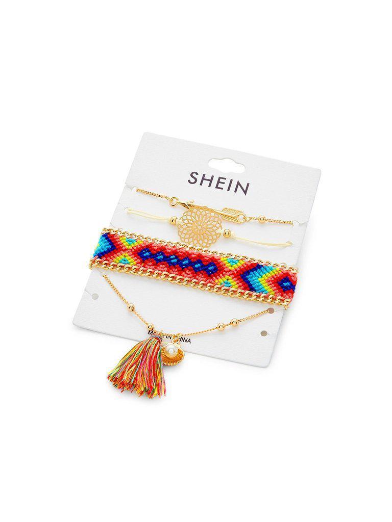Tassel & Arrow Charm Detail Bracelet Set--Des Mess