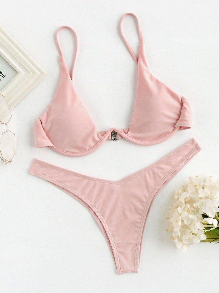 High Leg Underwire Bikini Set-swimwear-Des Mess