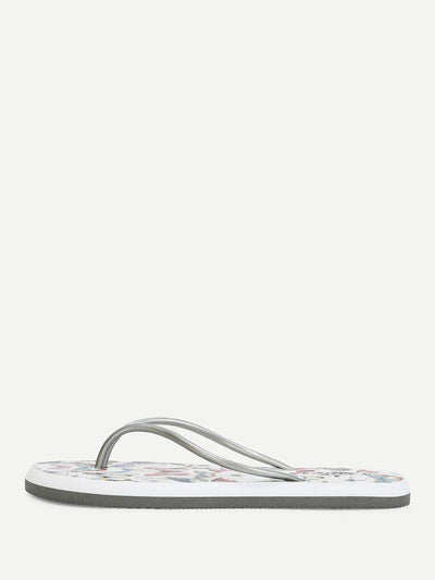 Butterfly Print Toe Post Sandals-shoes-Des Mess
