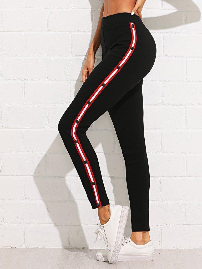 Stripe Tape Side Jeans-bottom-Des Mess