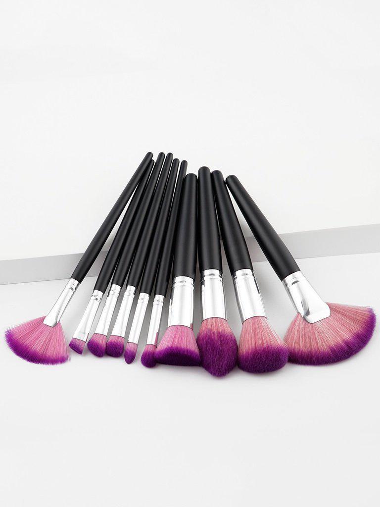 Fan Shaped Makeup Brush Set 10pcs-makeup-Des Mess