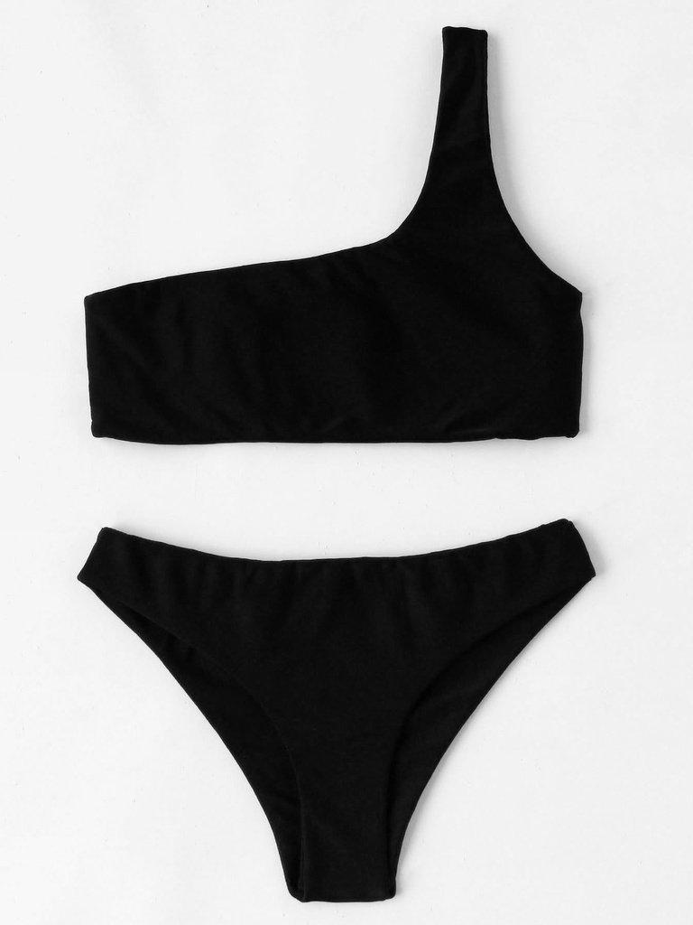 One Shoulder Bikini Set-swimwear-Des Mess