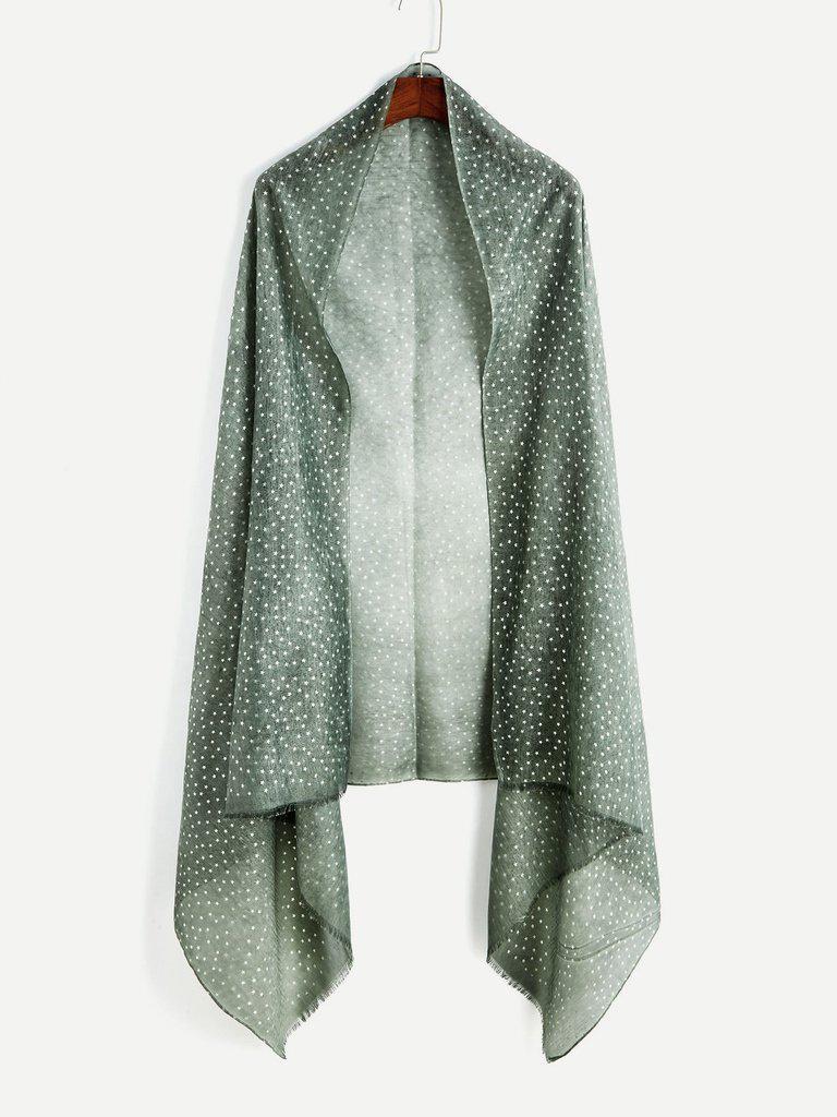 Metallic Star Print Raw Edge Scarf-accessories-Des Mess