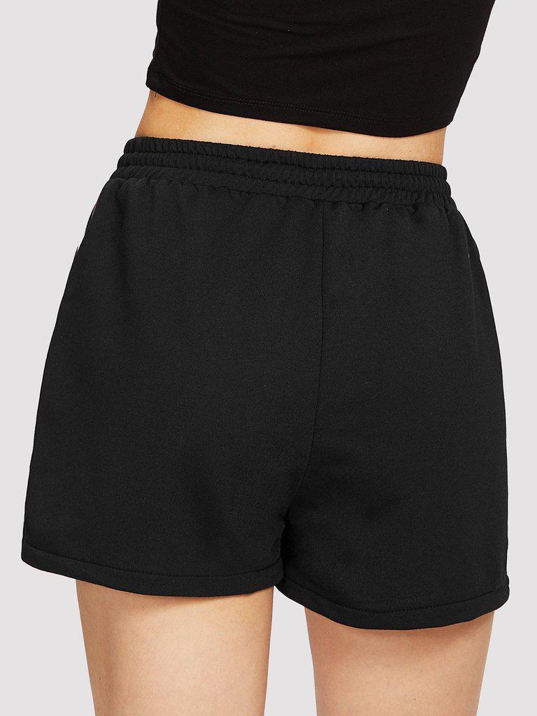 Striped Tape Side Drawstring Waist Shorts-bottom-Des Mess
