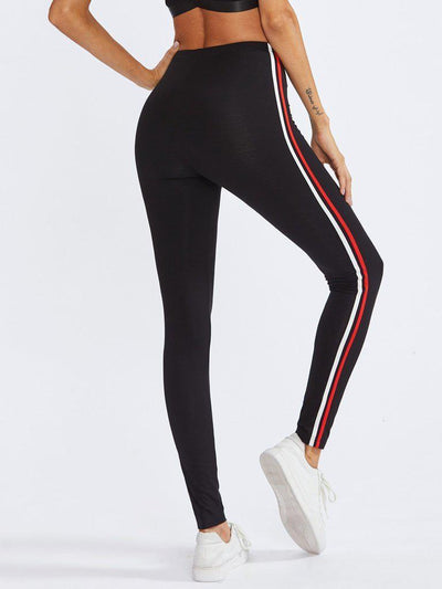 Striped Side Leggings-bottom-Des Mess