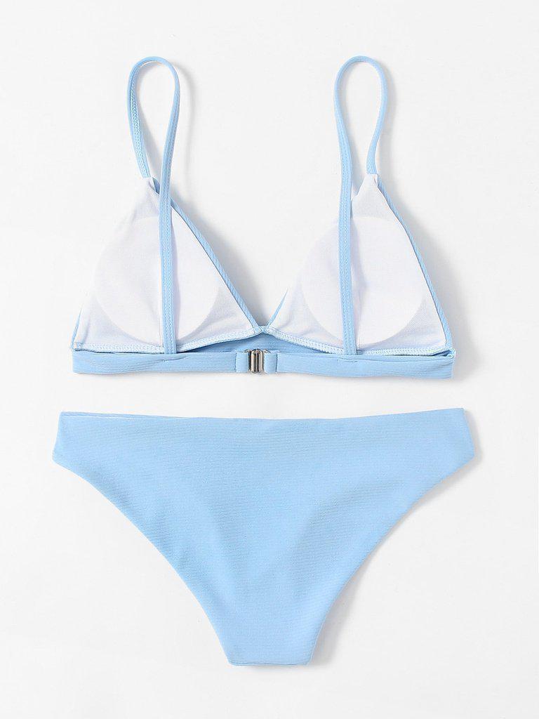 Seam Detail Triangle Bikini Set-swimwear-Des Mess