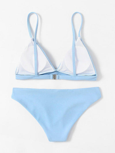 Seam Detail Triangle Bikini Set-swimwear-Des Mess