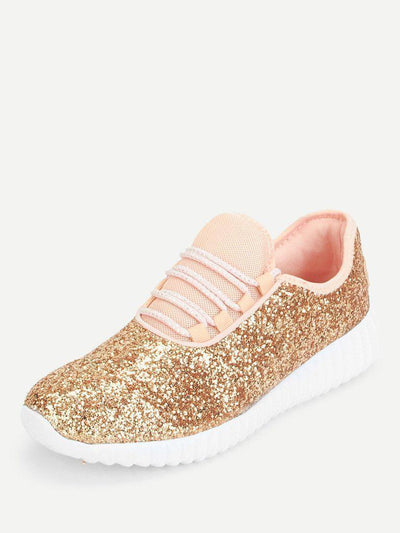 Glitter Lace Up Trainers-shoes-Des Mess