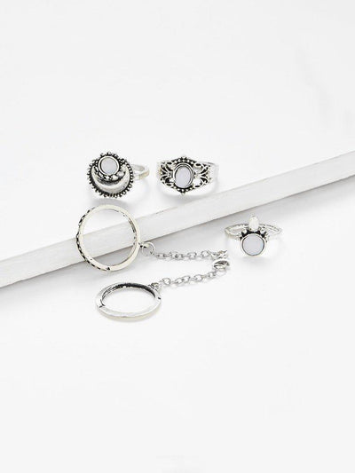 Moon Design Ring Set-jewelry-Des Mess