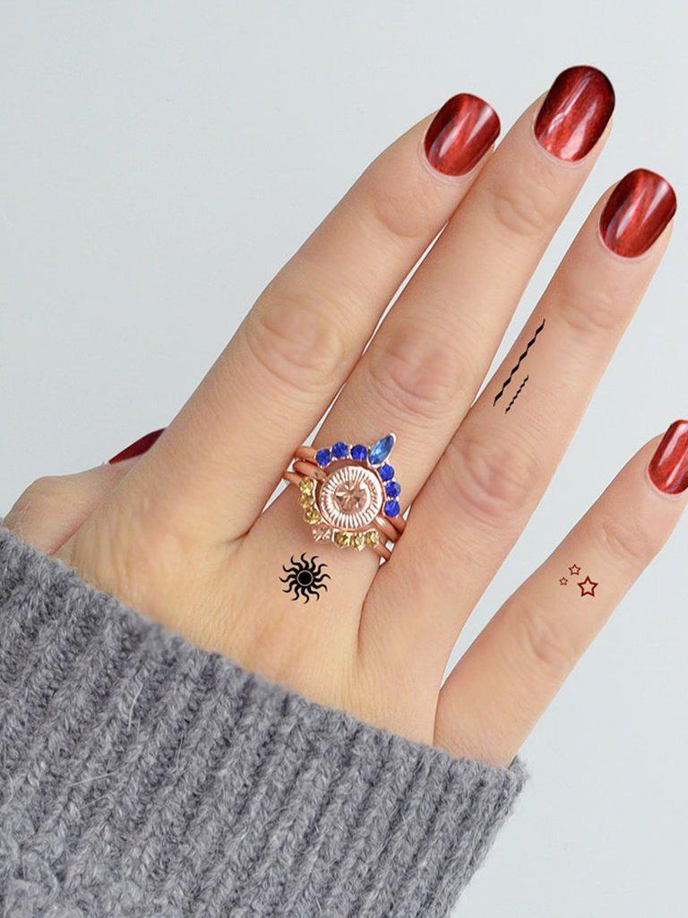 Size 8 Gem Rings 3-Pieces Set-jewelry-Des Mess