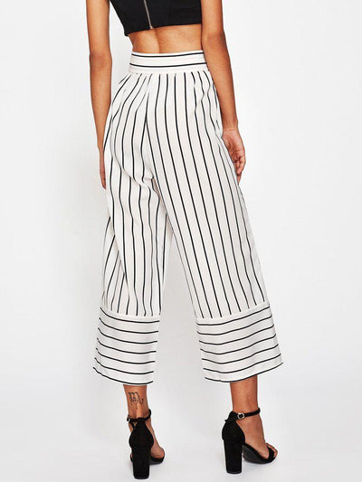 Striped Wide Leg Pants-bottom-Des Mess