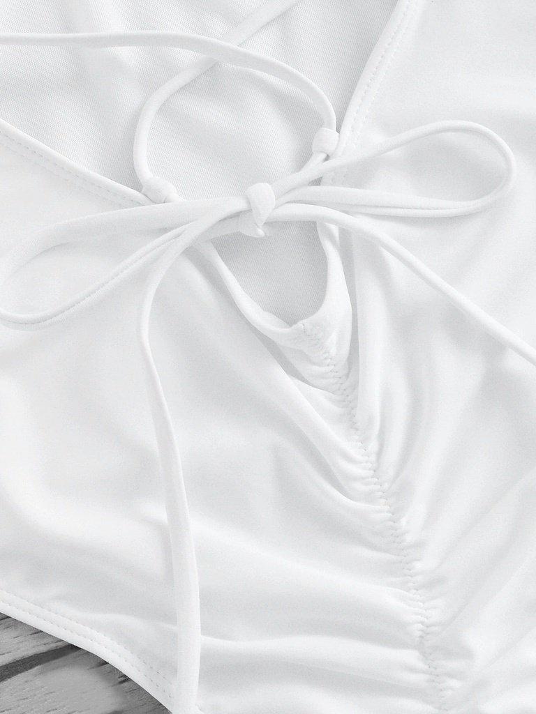 Criss Cross Ruched Detail Swimsuit-swimwear-Des Mess