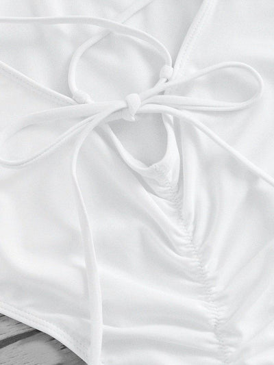 Criss Cross Ruched Detail Swimsuit-swimwear-Des Mess