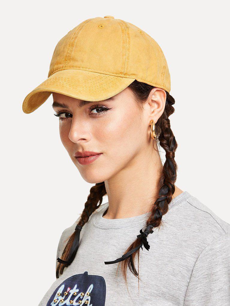 Embroidered Hole Detail Baseball Cap-accessories-Des Mess