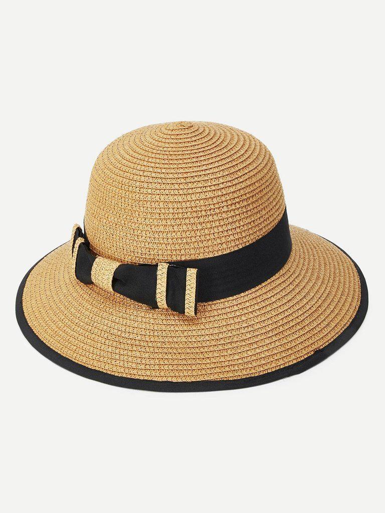 Contrast Edge Straw Hat--Des Mess