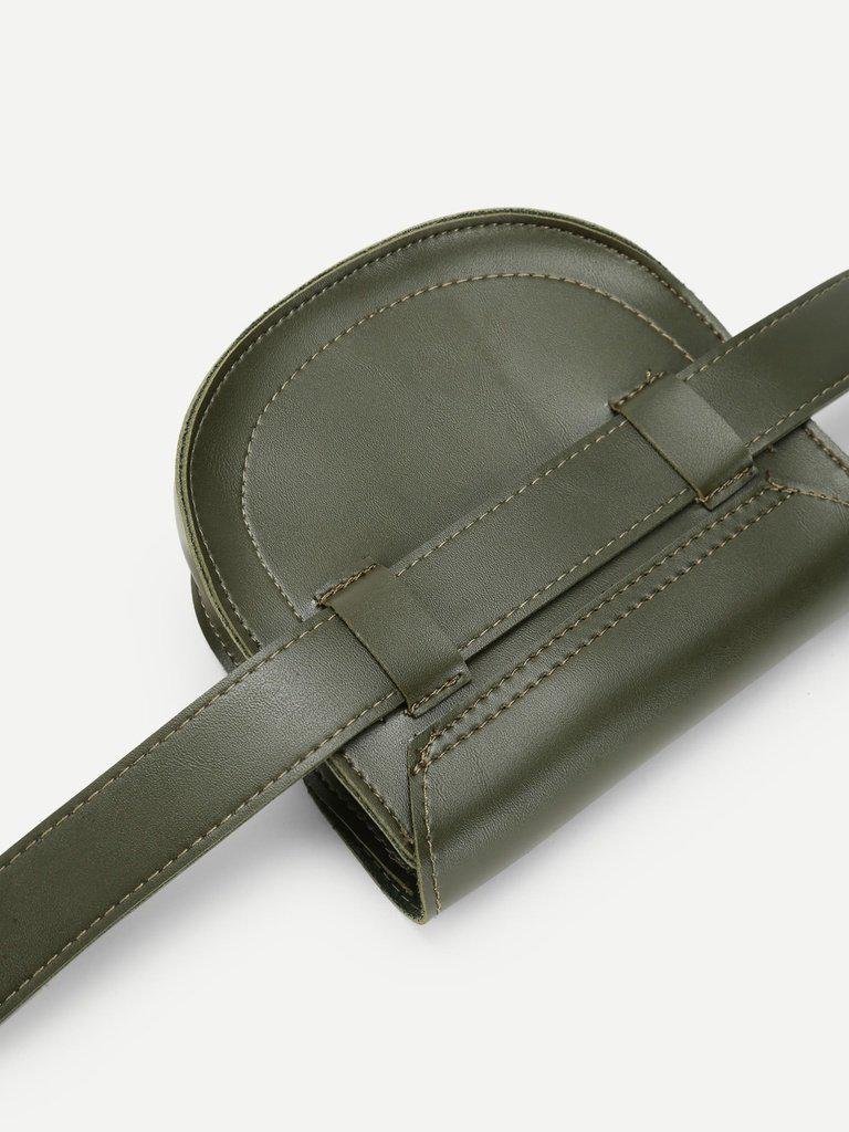 Saddle Flap PU Bum Bag-accessories-Des Mess