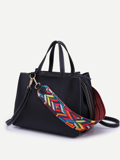 Raw Edge PU Bag With Wide Strap-accessories-Des Mess