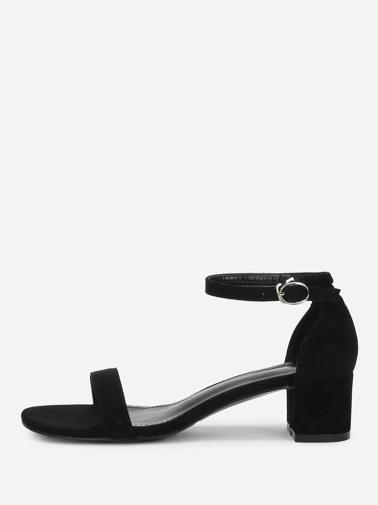Ankle Strap Two-Piece Block-Heel Sandals-shoes-Des Mess