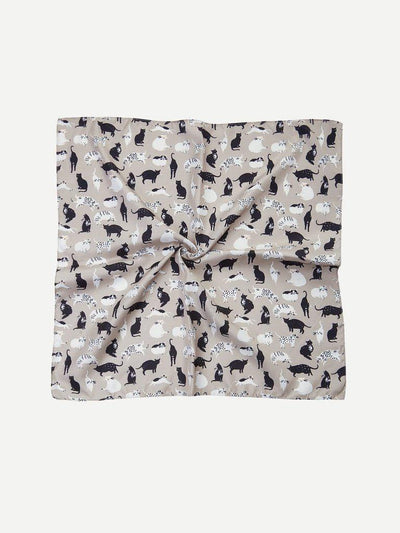 Cat Print Bandana Scarf-accessories-Des Mess