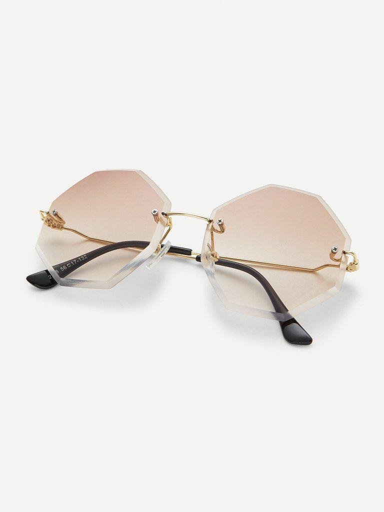 Tinted Lens Rimless Sunglasses-accessories-Des Mess