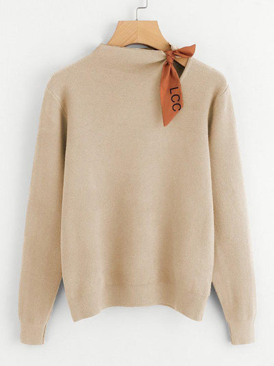 Knotted Detail Jersey Jumper-outerwear-Des Mess