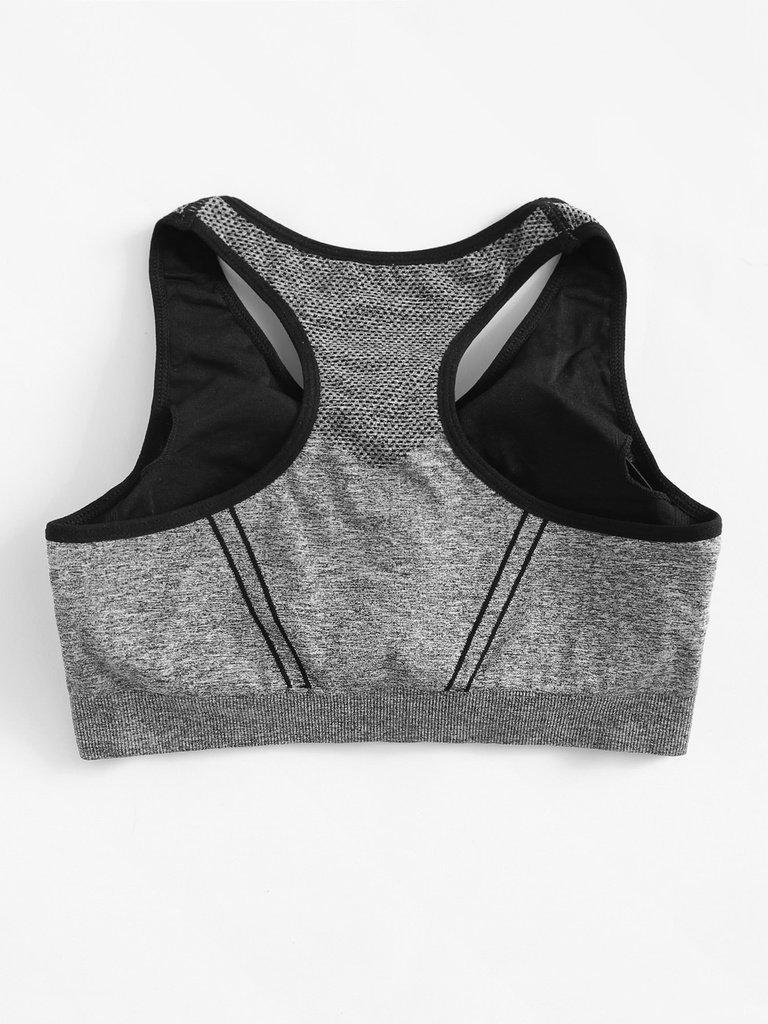 Striped Detail Racerback Sports Bra-sportswear-Des Mess