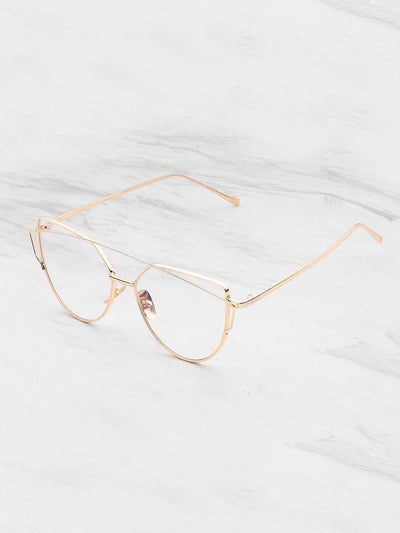 Metal Frame Cat Eye Glasses-accessories-Des Mess