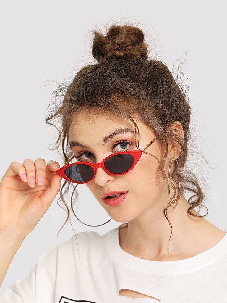 Cat Eye Metal Temple Sunglasses-accessories-Des Mess