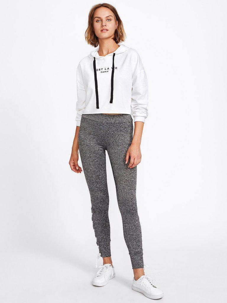 Lace Up Side Marled Knit Leggings-bottom-Des Mess