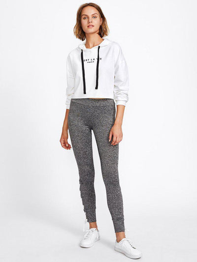 Lace Up Side Marled Knit Leggings-bottom-Des Mess
