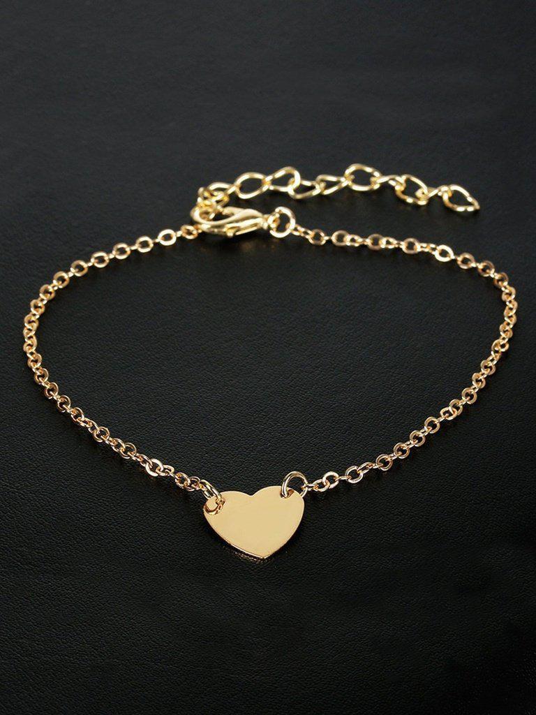 Heart Detail Chain Anklet-jewelry-Des Mess