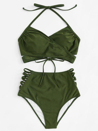 Cross Wrap Strappy Bikini Set--Des Mess