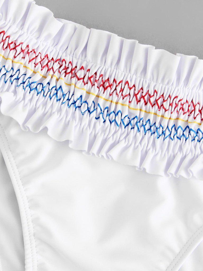 Ruched Bandeau Bikini Set-swimwear-Des Mess