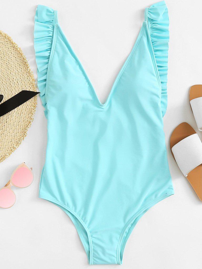 Open Back Ruffle Swimsuit-swimwear-Des Mess