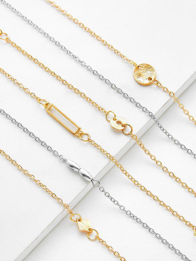 Geometric Design Link Bracelet Set-jewelry-Des Mess