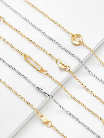 Geometric Design Link Bracelet Set-jewelry-Des Mess