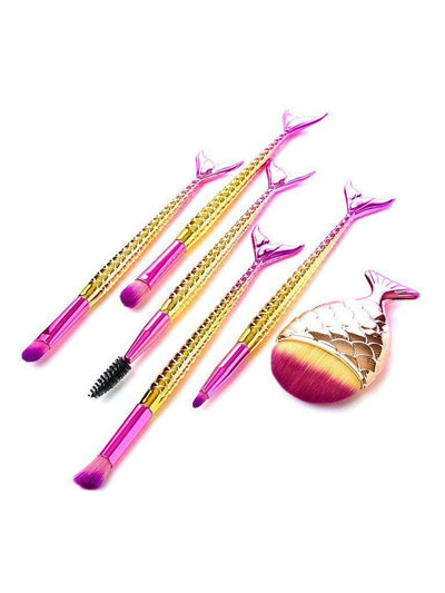 Fish Shaped Handle Makeup Brush 6pcs--Des Mess