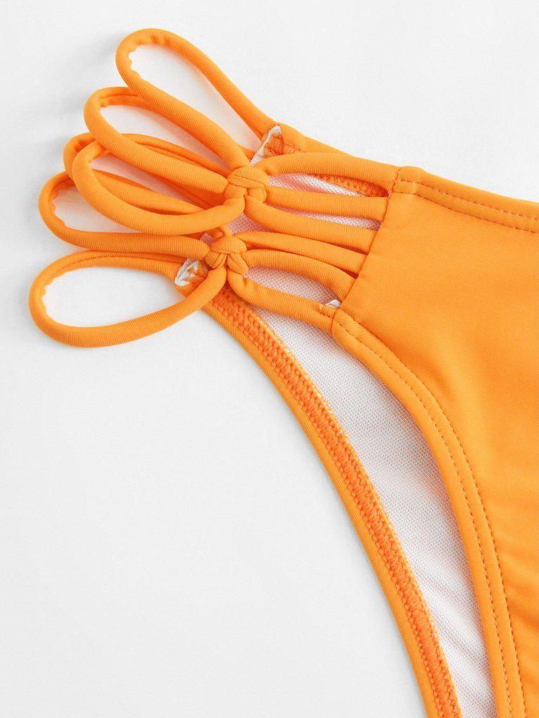 Woven Detail Strappy Bikini Set-swimwear-Des Mess