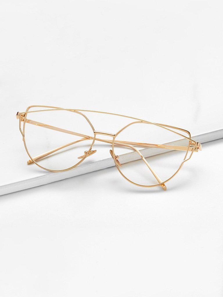 Metal Frame Cat Eye Glasses-accessories-Des Mess