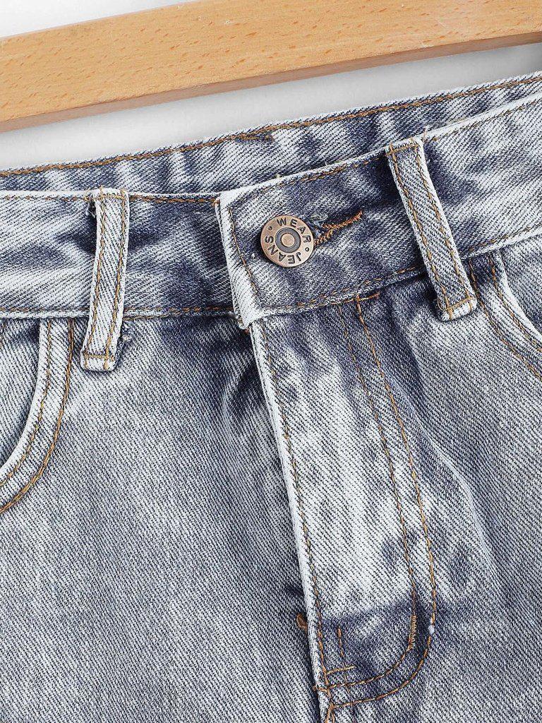 Raw Hem Ripped Denim Shorts-bottom-Des Mess
