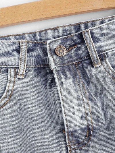 Raw Hem Ripped Denim Shorts-bottom-Des Mess
