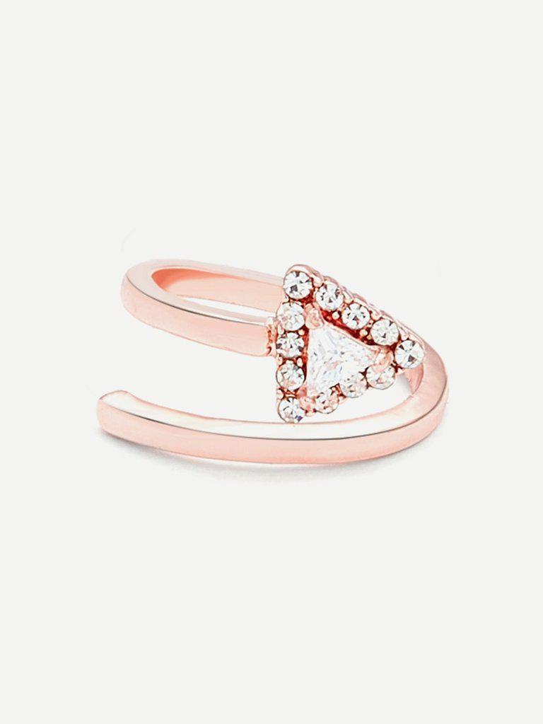 Rhinestone Triangle Design Wrap Ring-jewelry-Des Mess
