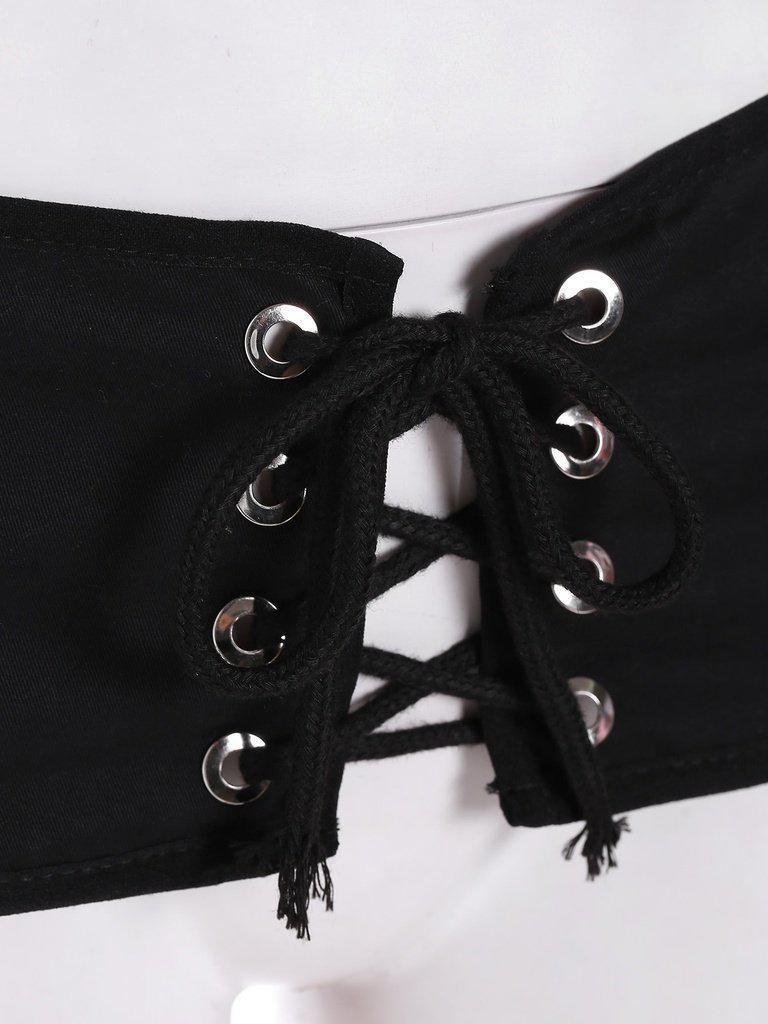 Eyelet Lace Up Wide Belt-accessories-Des Mess
