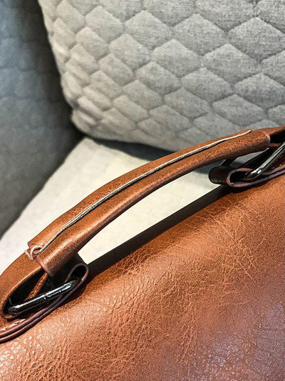 Metal Detail Flap PU Shoulder Bag-accessories-Des Mess