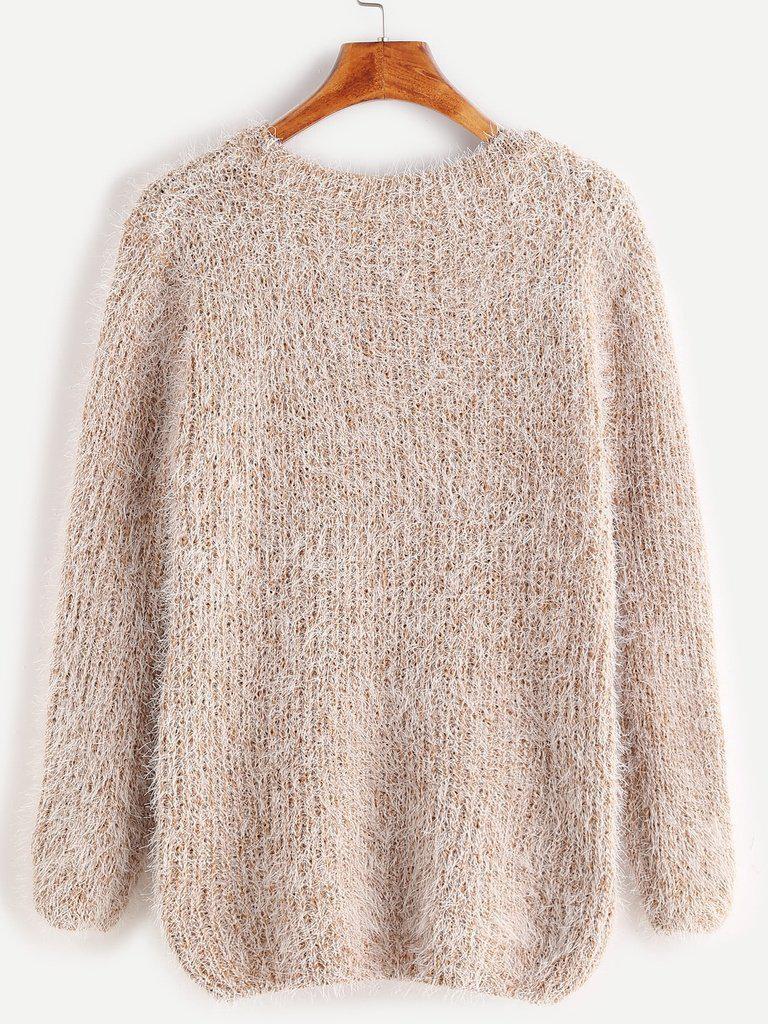 Fuzzy Chunky Knit Sweater-outerwear-Des Mess